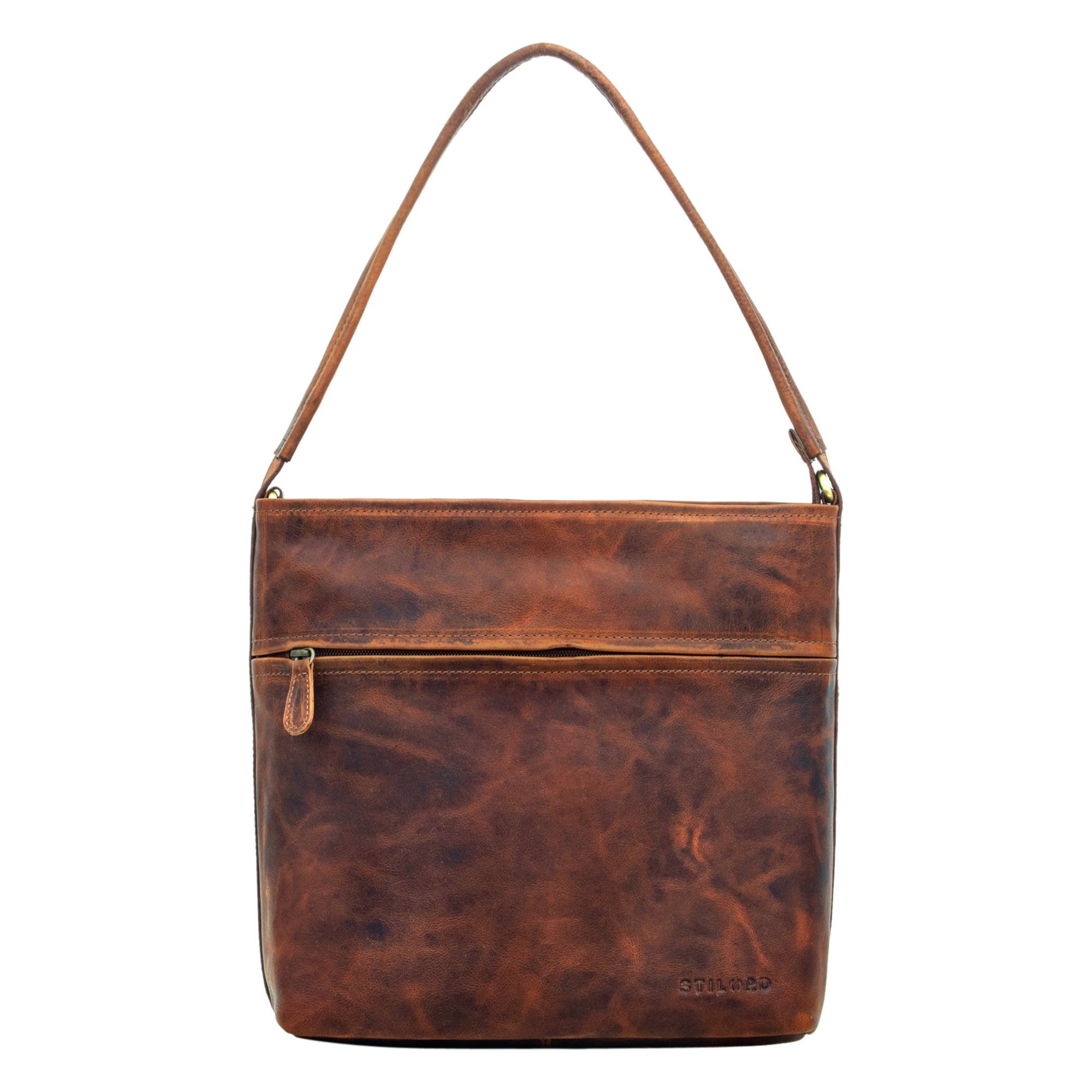 Damen Shopper groß braun Leder Tasche