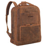 B-Stock "Harlow" Mochila Masculina de Couro XL – Com Compartimento para Laptop 15 a 17