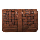 Leder Vintage Handtasche für Frauen klein braun 