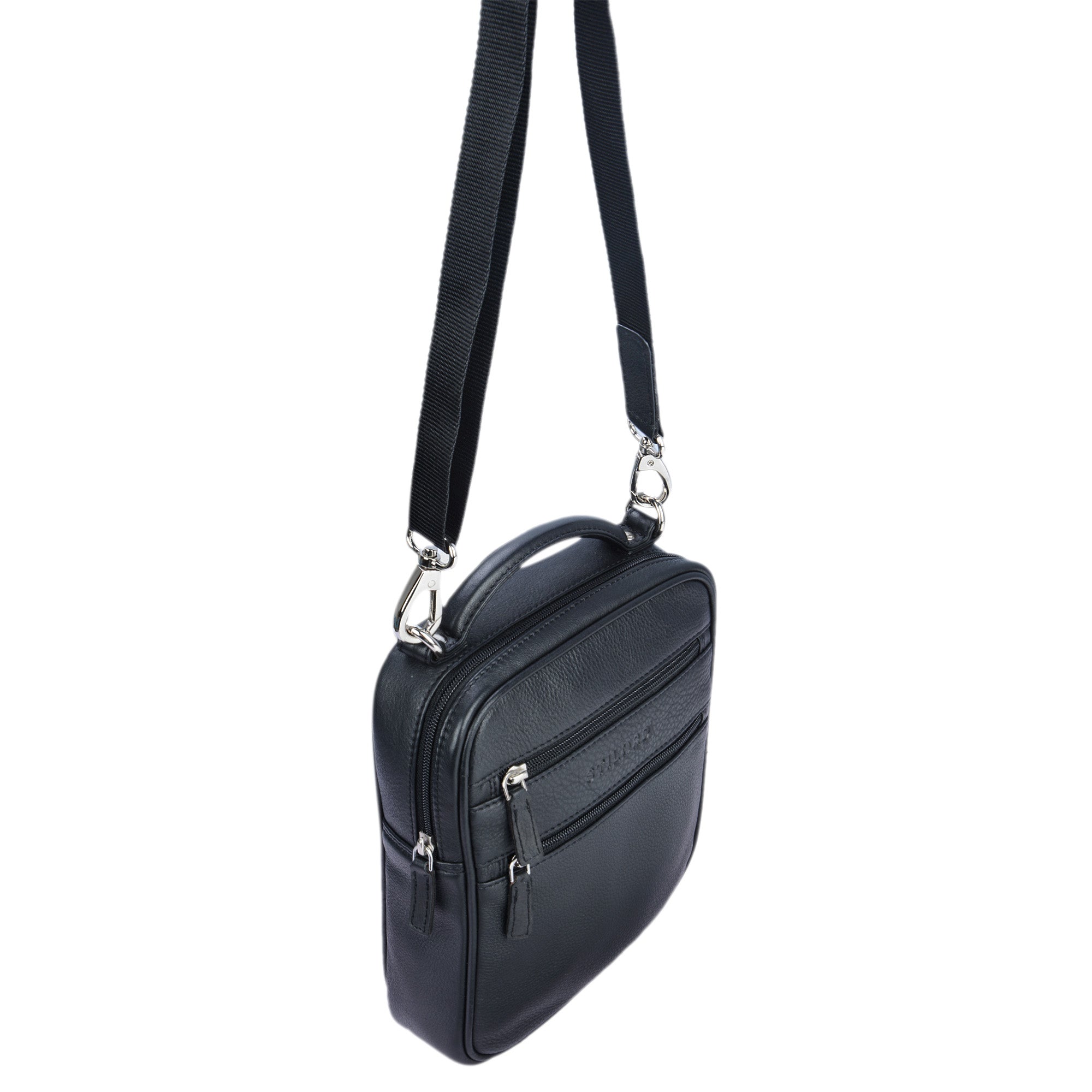 Lederhandtasche Herren schwarz