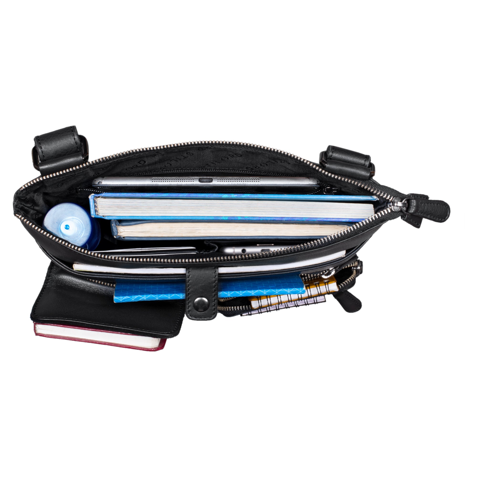 Handtasche in Schwarz aus Leder