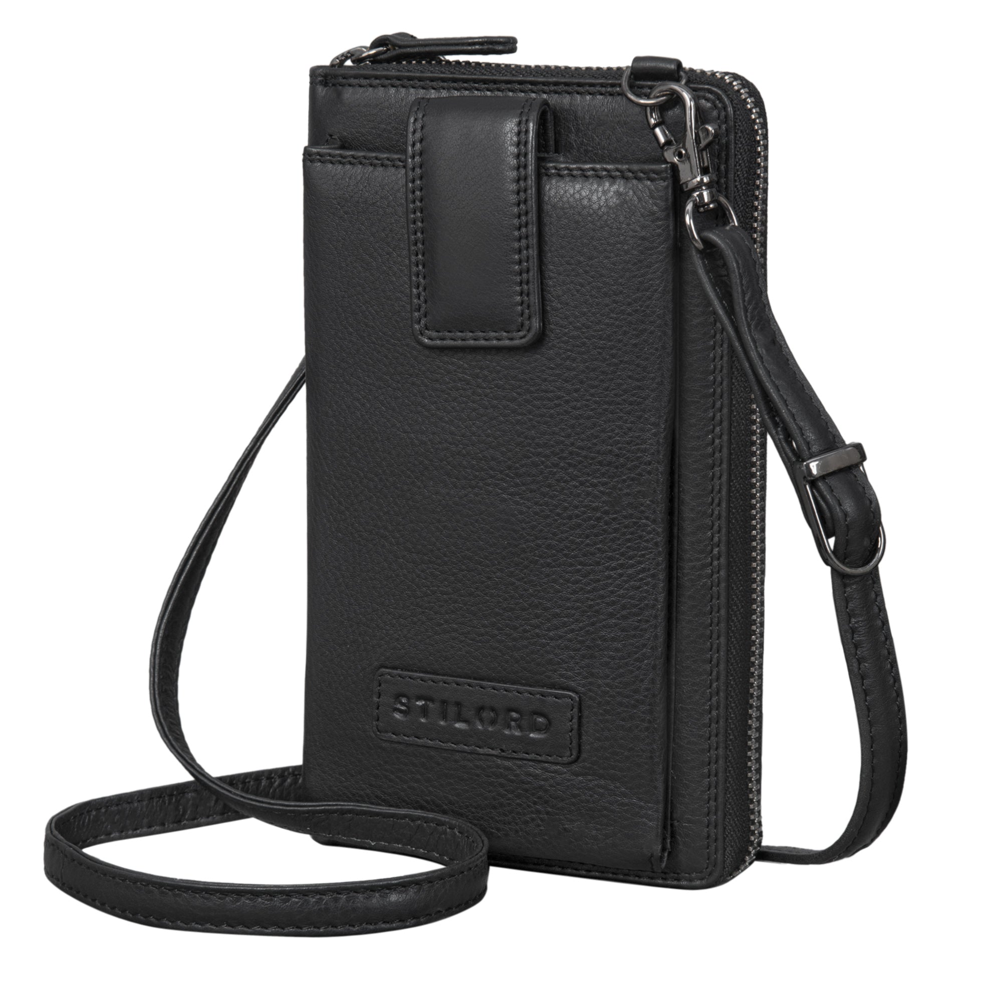 Handytasche Leder schwarz