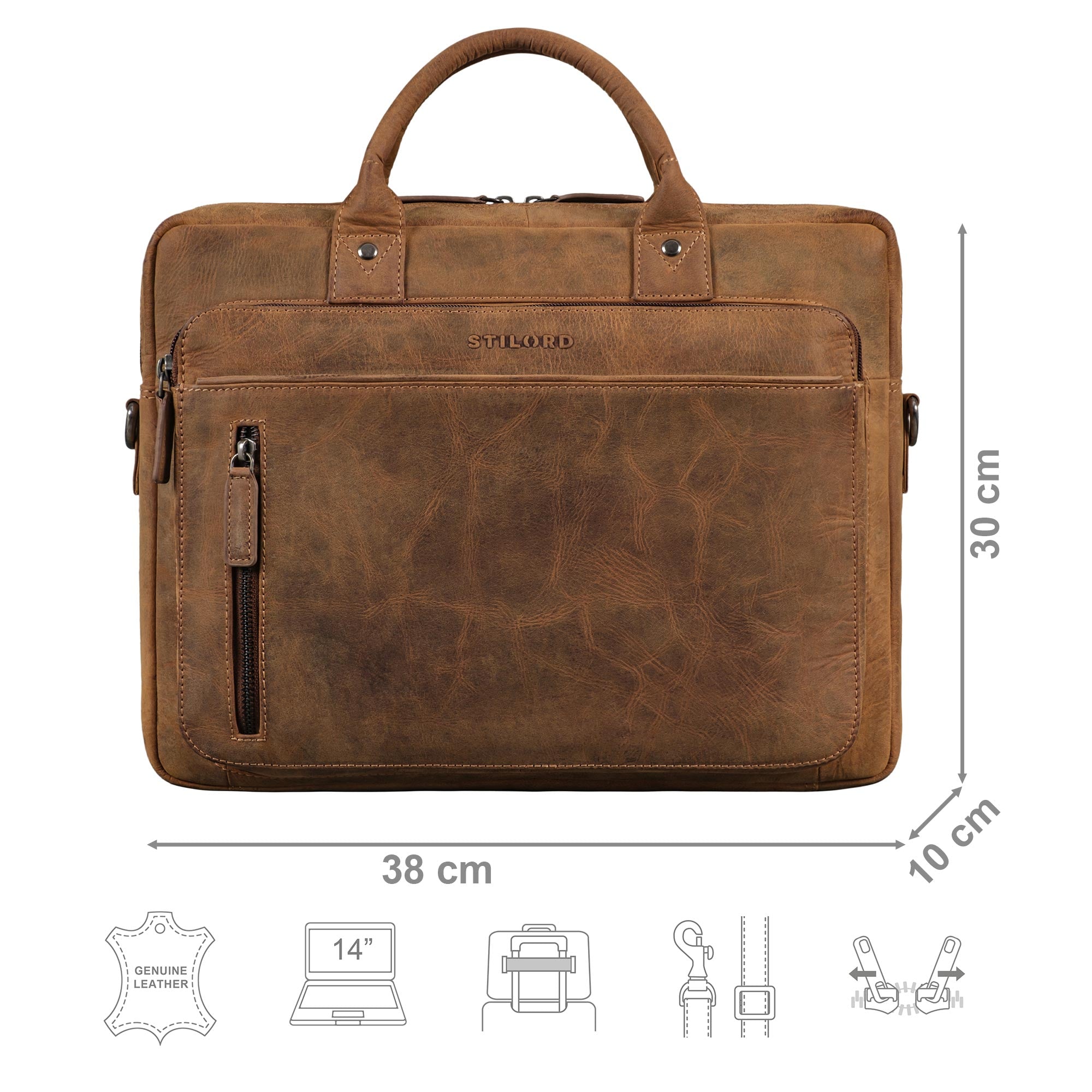 braune Damen Aktentasche Leder