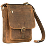 "Renato" Bolsa Clássica Masculina de Couro Média Transversal