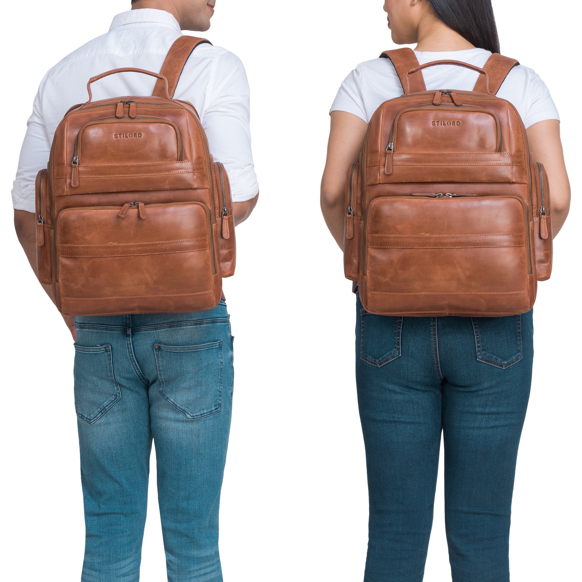 Herren Rucksack Echtleder Vintage