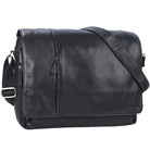 Herren Umhängetasche Leder schwarz Laptop