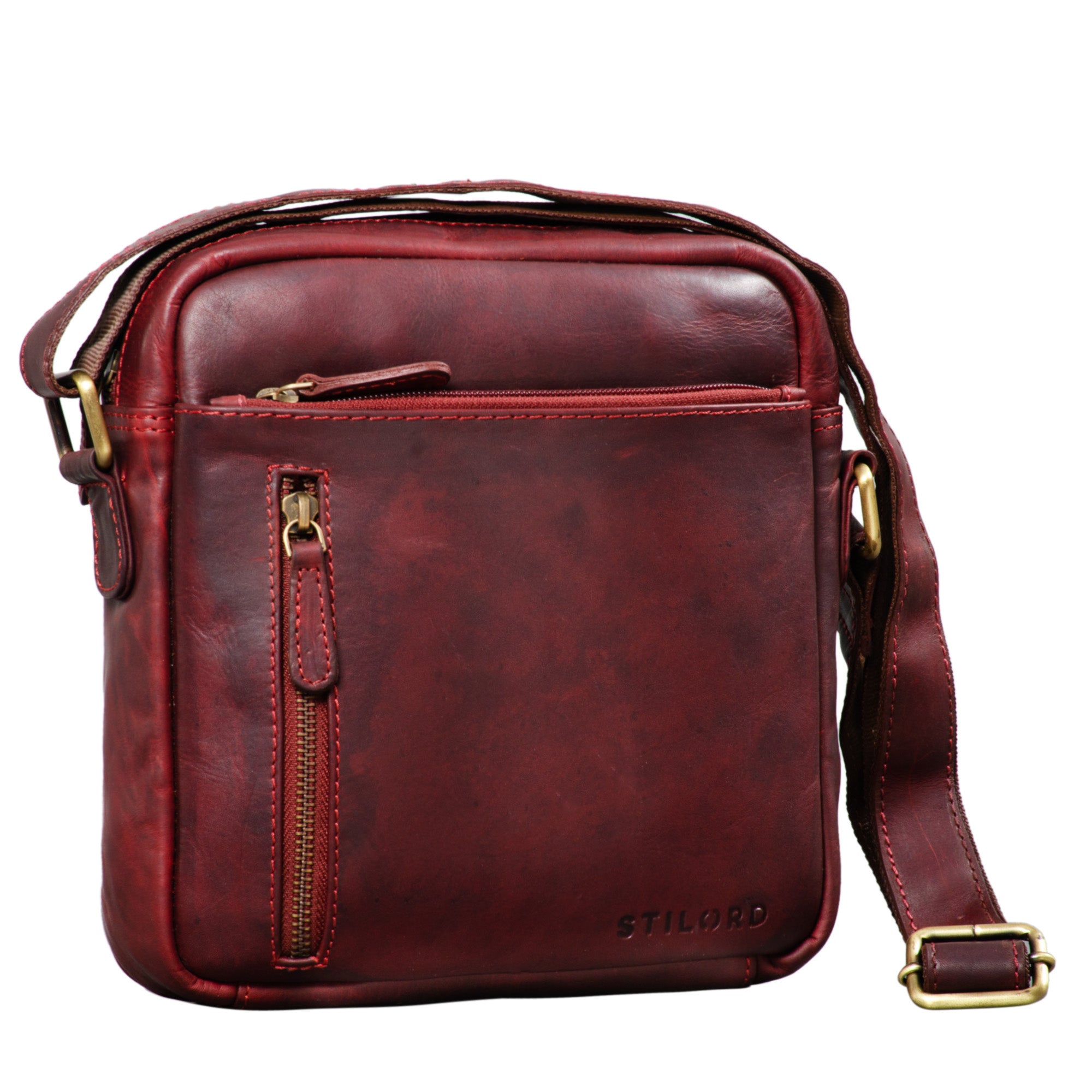 Ledertasche Herren rot