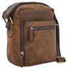 "Nathan" Pequena Bolsa Masculina de Couro Marrom Vintage para Ombro