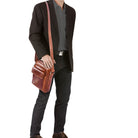 Herren Handtasche klein Leder