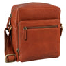 "Nathan" Pequena Bolsa Masculina de Couro Marrom Vintage para Ombro
