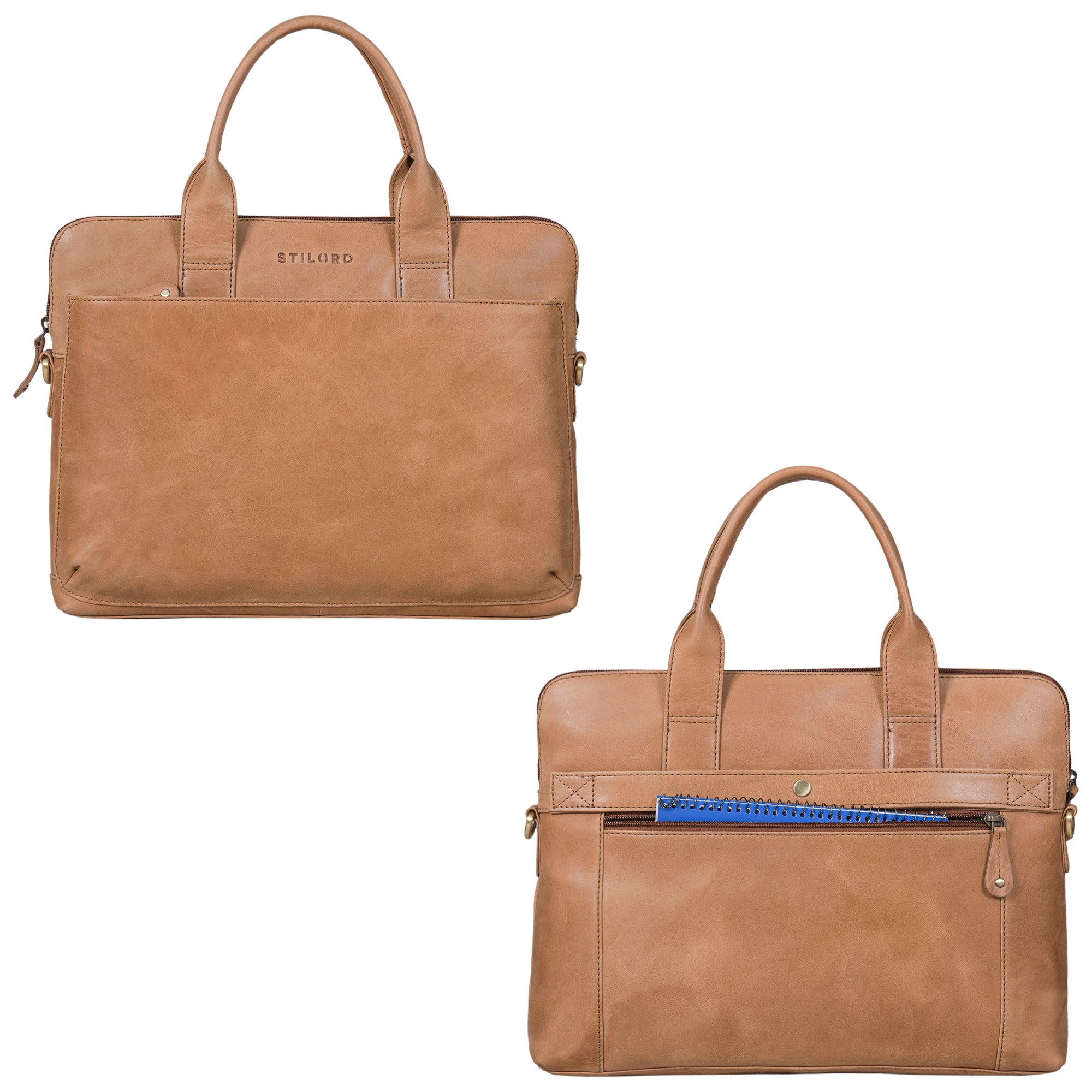 Rustikale braune Leder-Umhängetasche mit Vintage-Flair braun