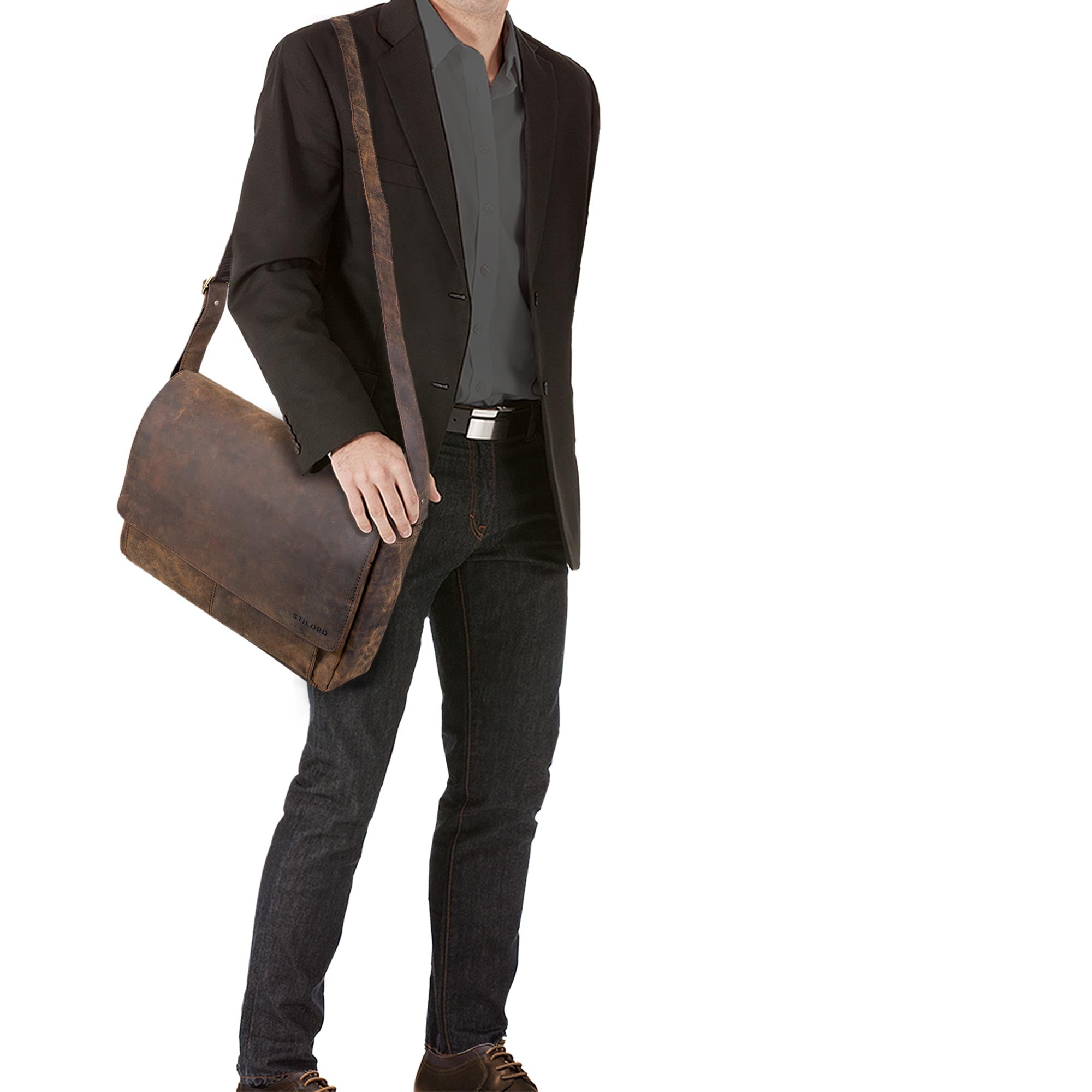 Bürotasche Leder Vintage braun
