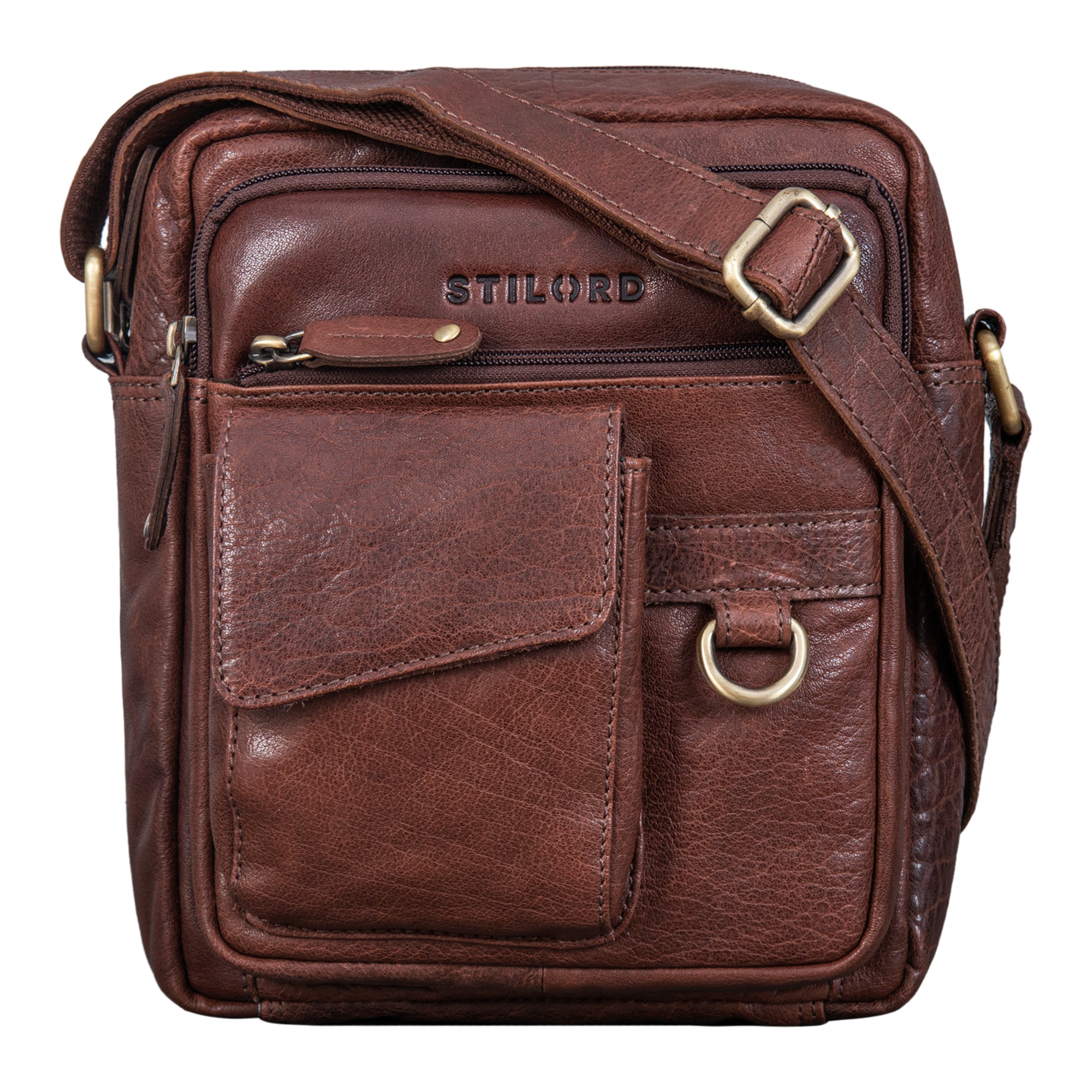 mittelgrosse Vintage Ledertasche braun