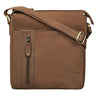 "Brady" Bolsa Messenger de Couro Marrom Pequena para Ombro