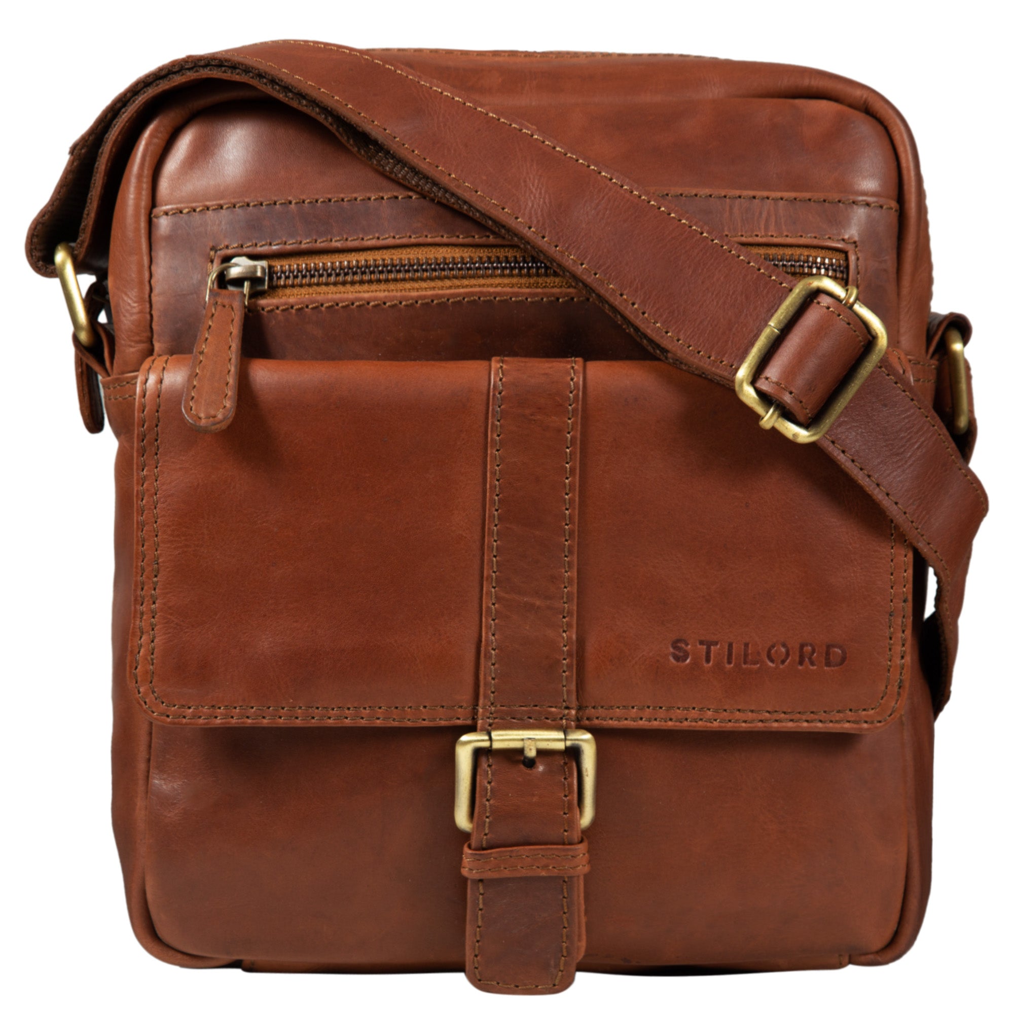 Herren Ledertasche cognac braun