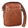 "Irving" Bolsa Vintage Couro Marrom Pequena para Ombro 10.1 Polegadas