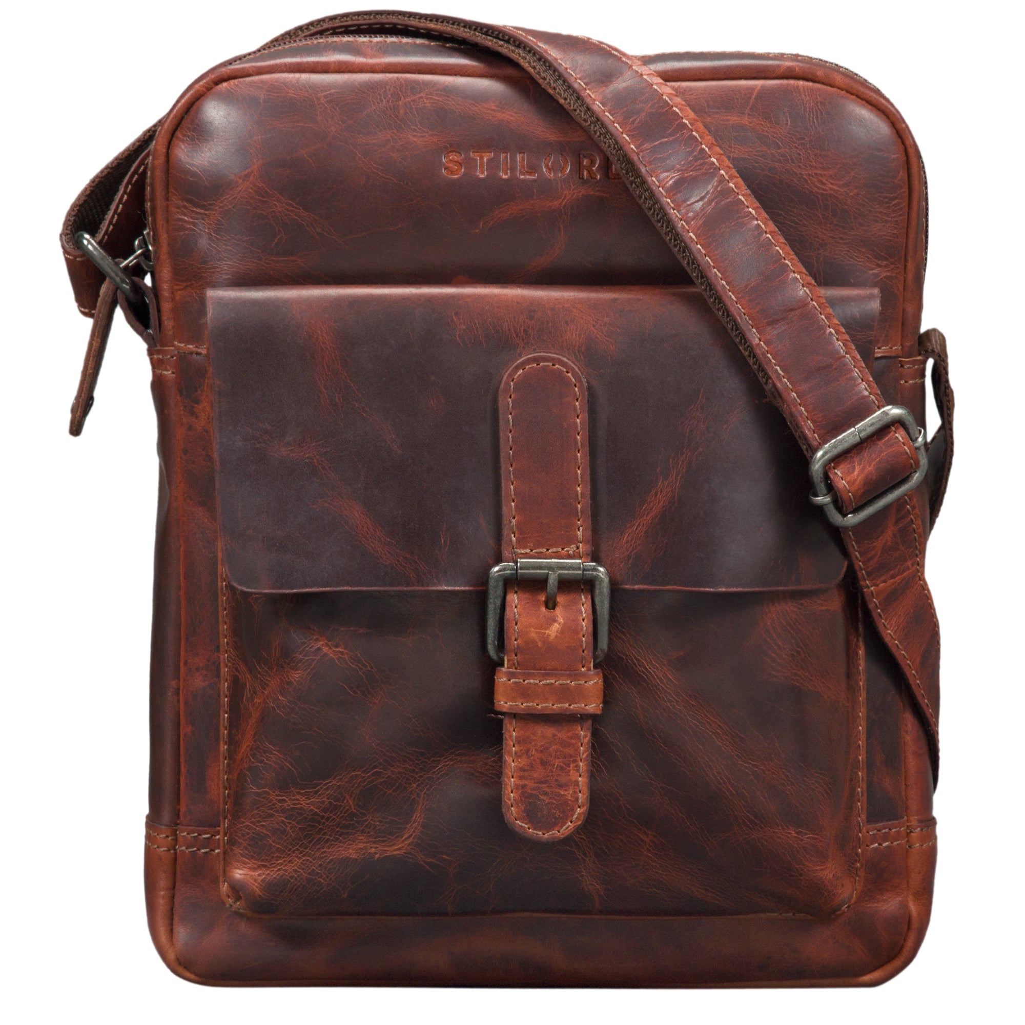 Herrentasche klein Vintage Leder braun