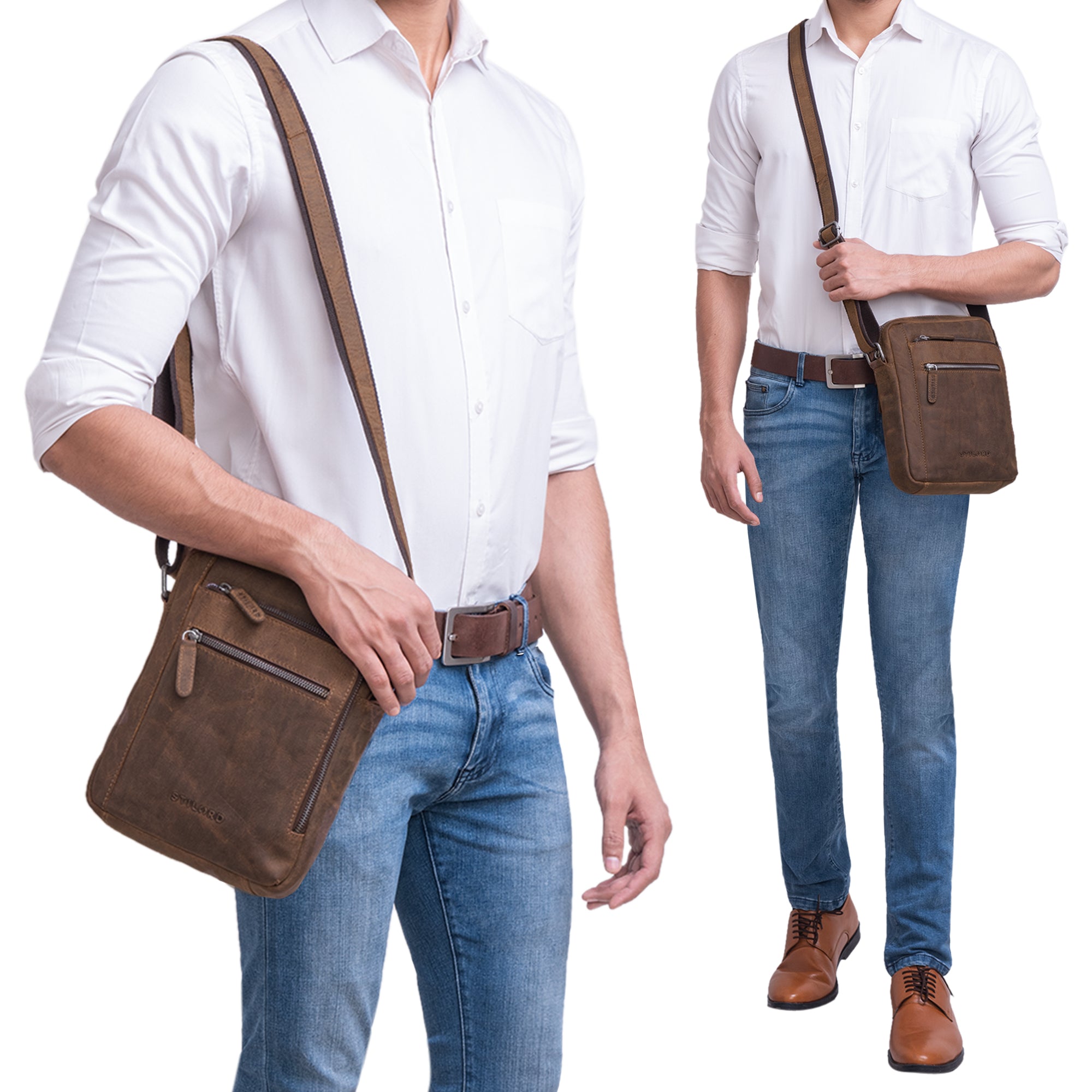 Kleine Messenger Bag echtes Leder
