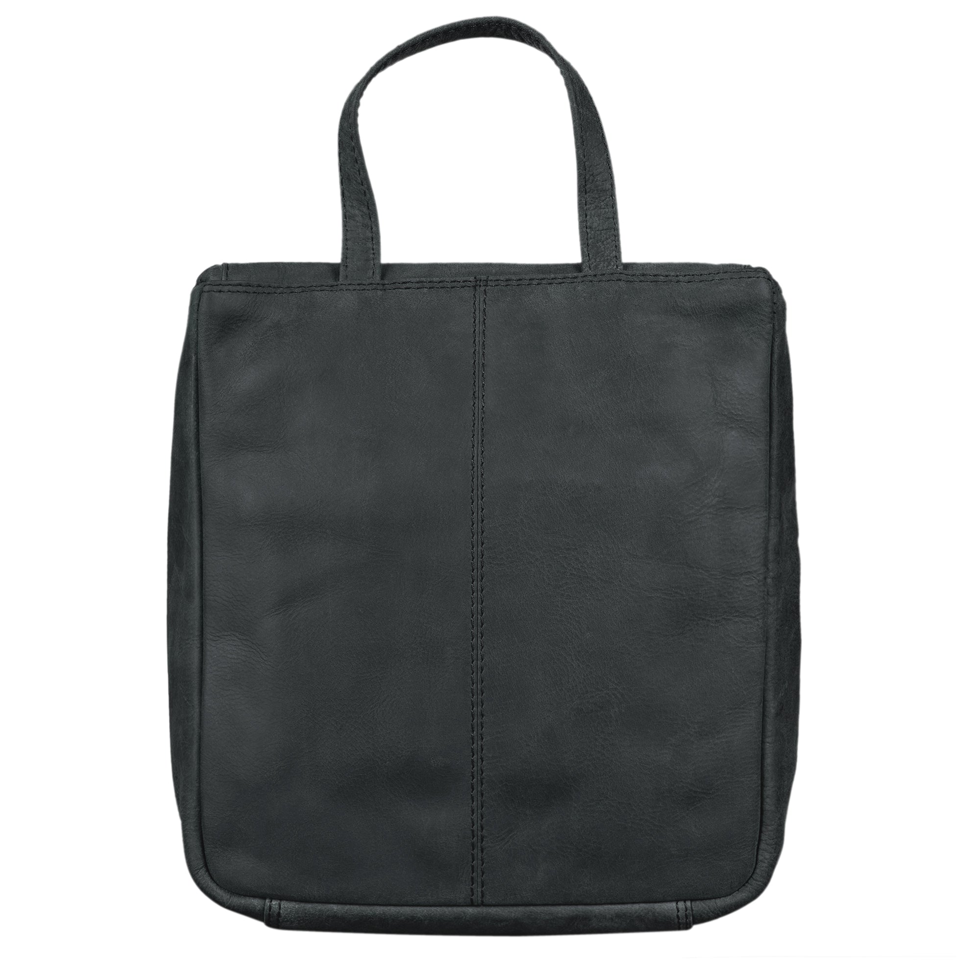 Schminkbeutel Leder schwarz