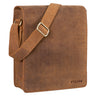 "Lars" Bolsa Masculina Vintage de Couro – Média a Grande em Formato Vertical