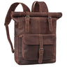 "Herakles" Mochila Premium Couro Rolltop 17" para Laptop Grande Vintag