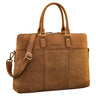 Echtleder Laptoptasche 15.6 Zoll für Damen groß dunkelbraun 