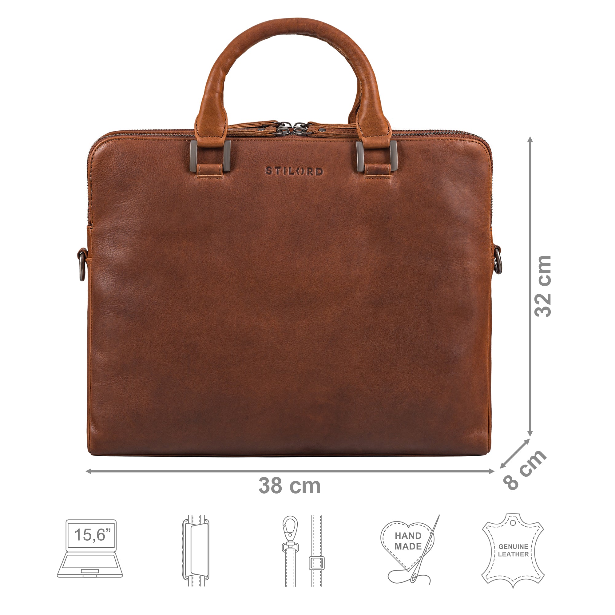 Laptoptasche Damen Leder braun