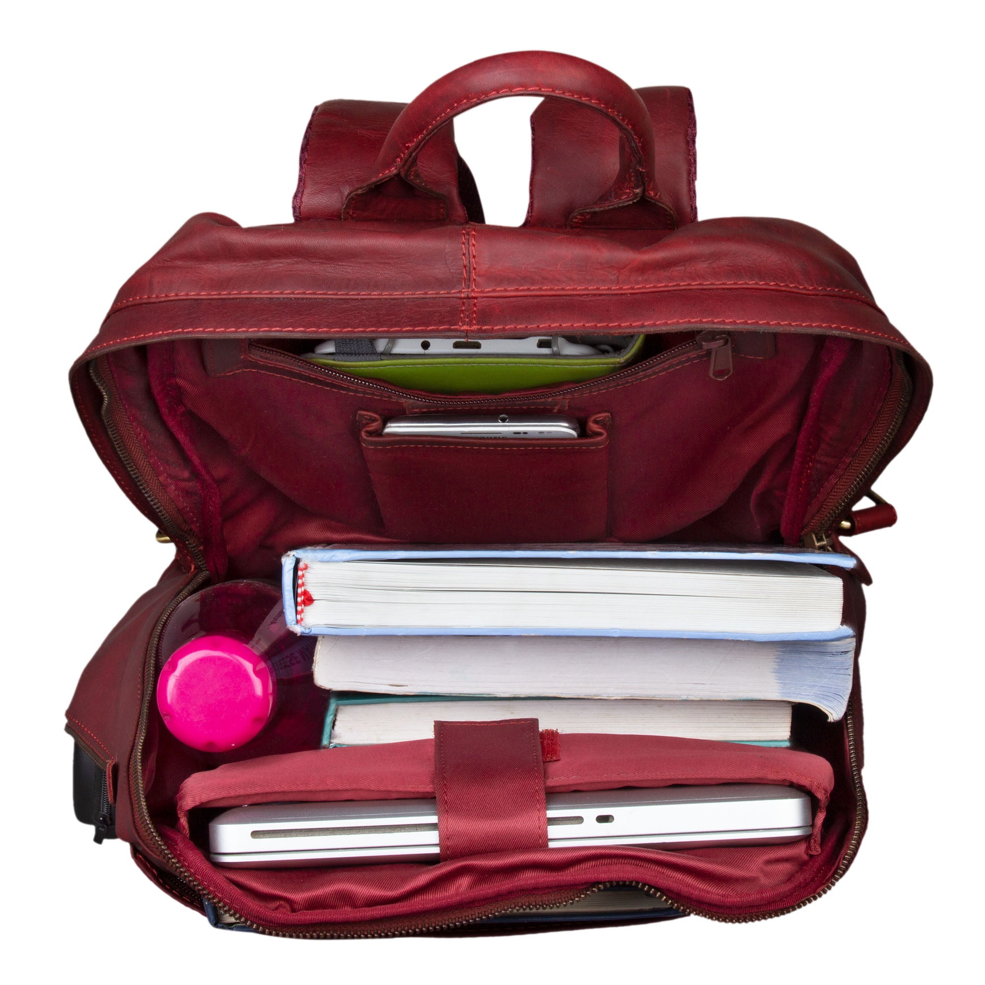 Vintage Backpack Lederrucksack rot
