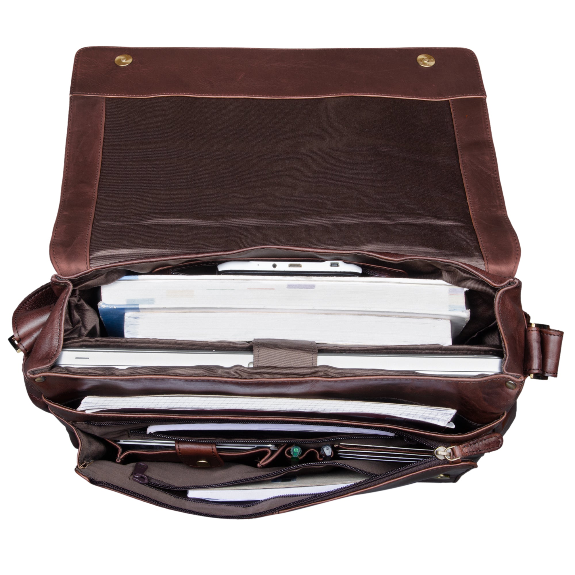 Herren Ledertasche Aktentasche groß braun