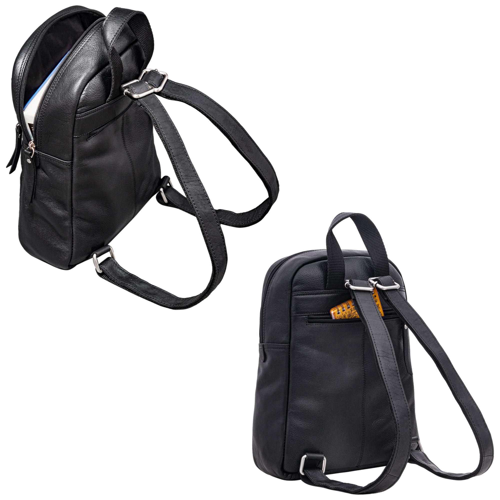rucksacktasche schwarz leder vintage