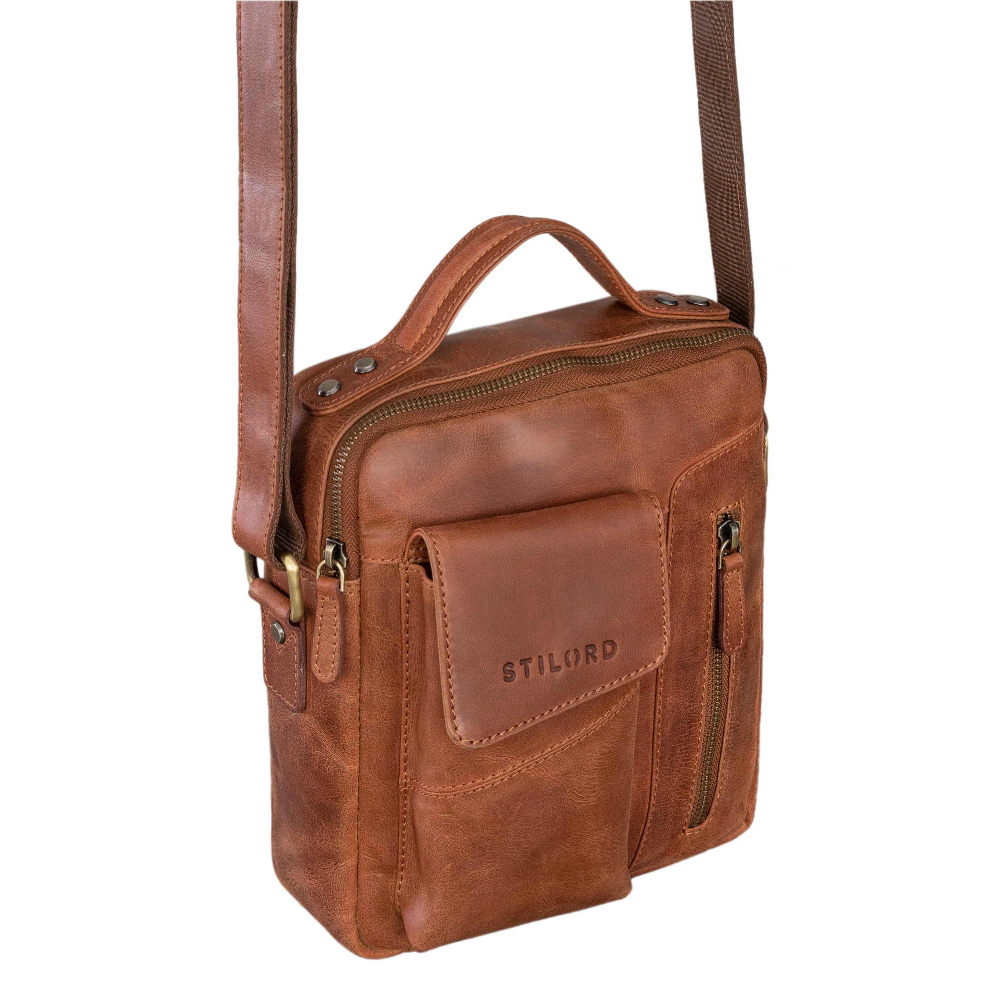 Herrentasche zum Umhängen Leder braun