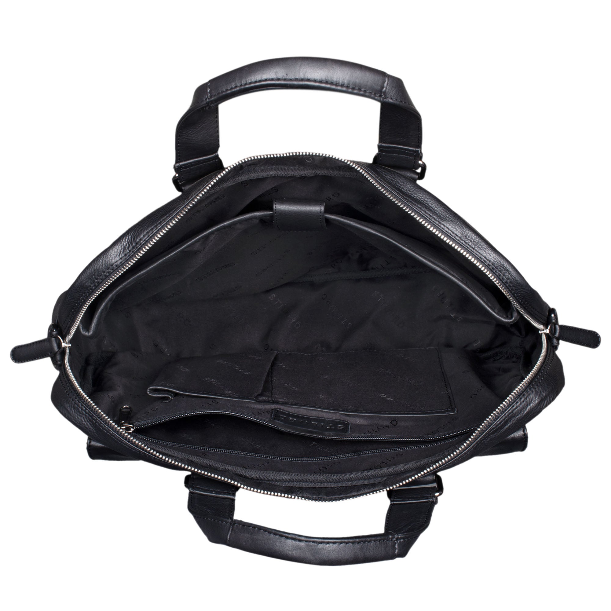 Elegante Ledertasche 15.6 Zoll Laptopfach schwarz