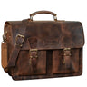 B-WARE "Jeffrey" Briefcase do Professor de Couro