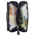 Geldbörse Vintage Design Leder schwarz
