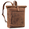 "Lutz" Mochila XL Rolltop Couro Masculina com Compartimento 16-17,3"