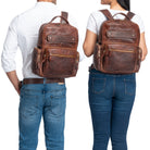 Leder Rucksack Unisex braun Vintage