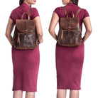 Echtleder Damen Rucksack cognac braun
