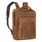 Großer Lederrucksack Braun Damen Herren