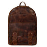 "Nalos" mochila de couro castanho vintage
