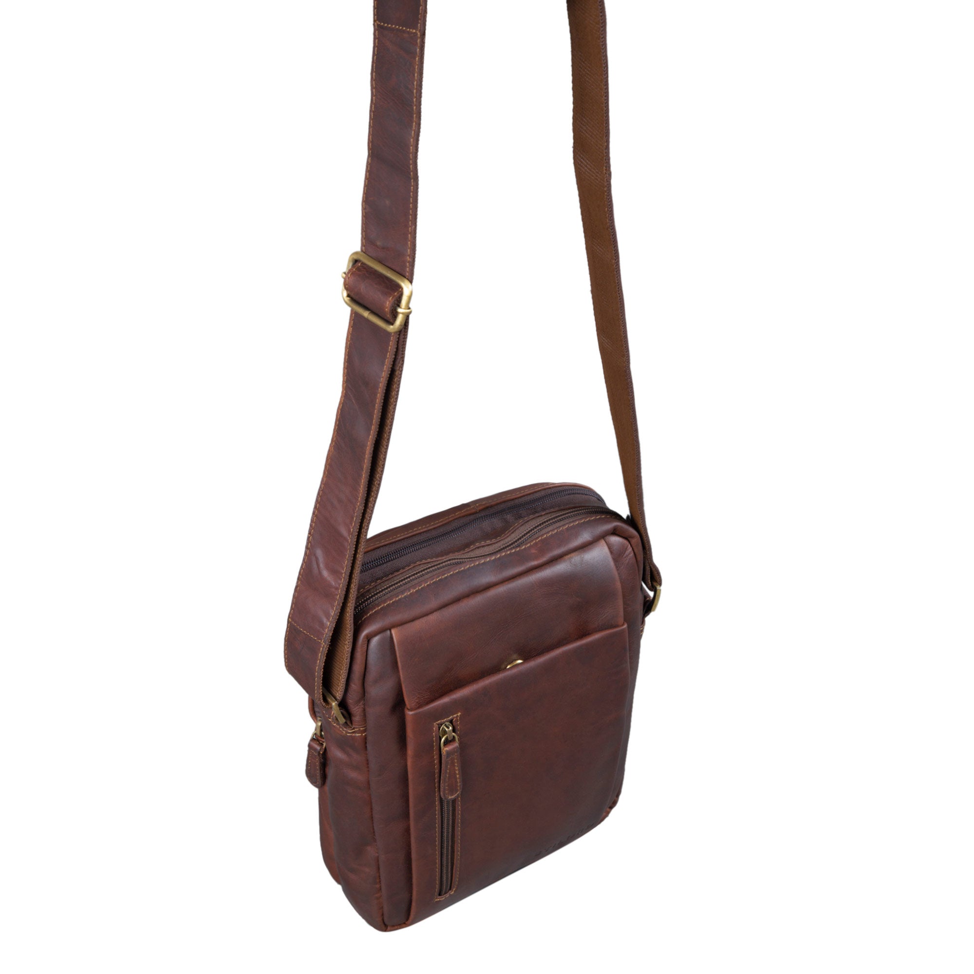 Kleine Herrentasche Ledertasche Braun