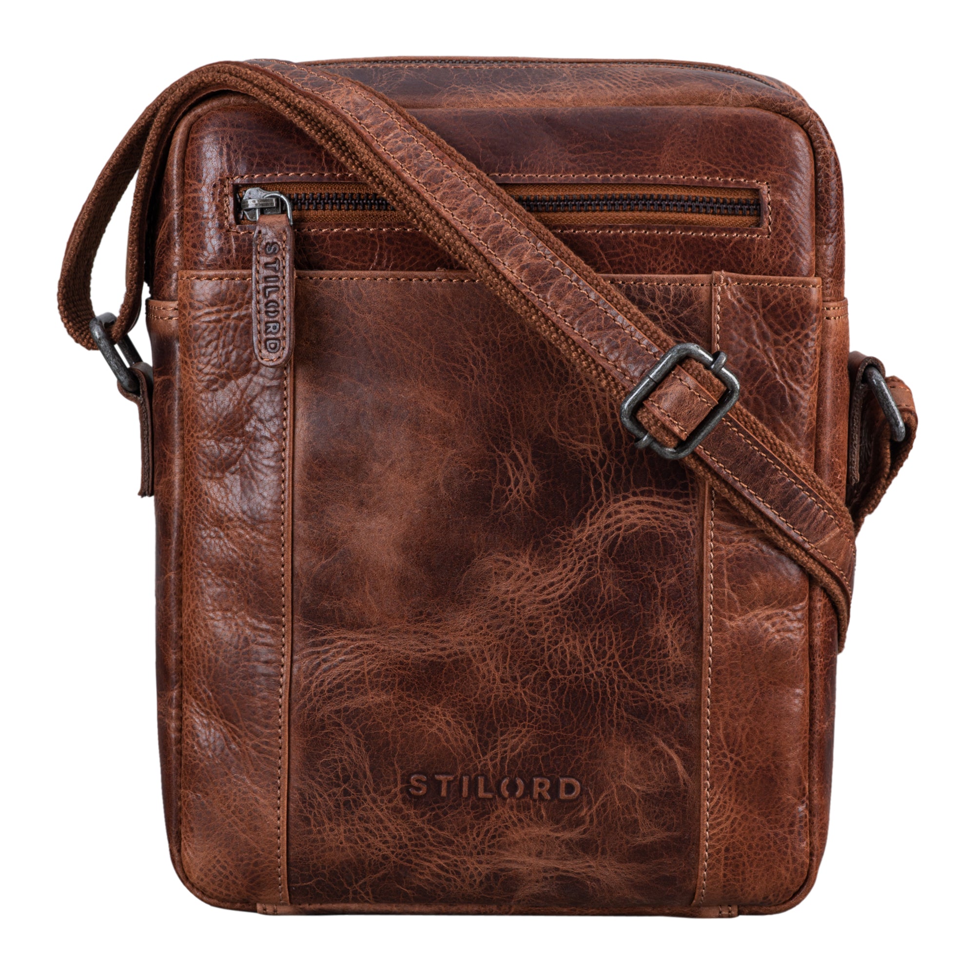 Dunkelbraune Leder Messenger Bag Vintage