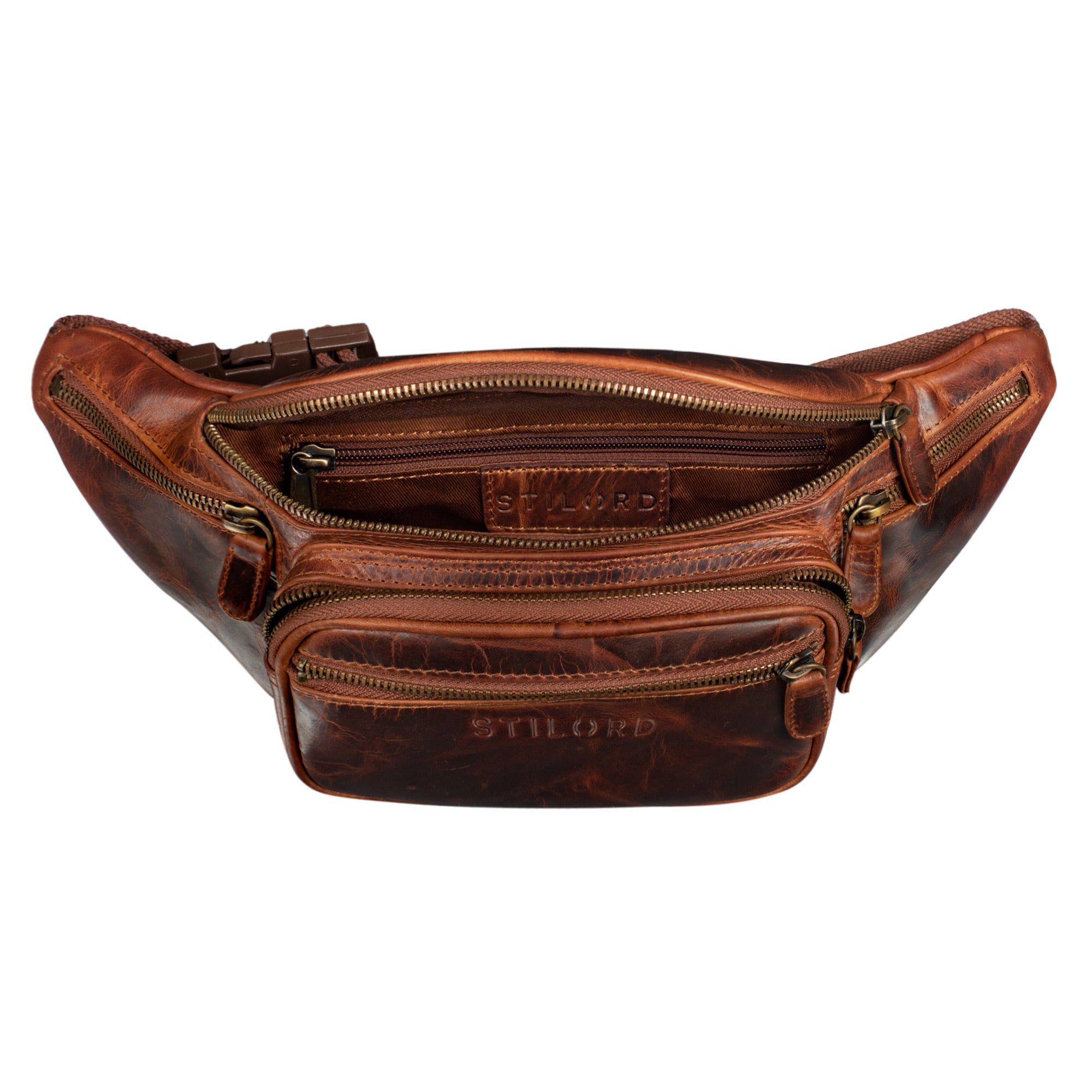Braune Ledertasche für Gürtel 