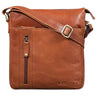"Brady" Bolsa Messenger de Couro Marrom Pequena para Ombro