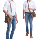 Kleine Umhängetasche Leder Herren Braun