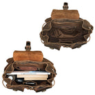City Leder Rucksack braun