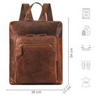 Leder Daypack klein braun mit USP Icons