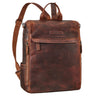 "Tarik" Mochila Couro 2-em-1 Antifurto e Bolsa Transversal
