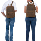 Rucksack Leder Braun Klein 