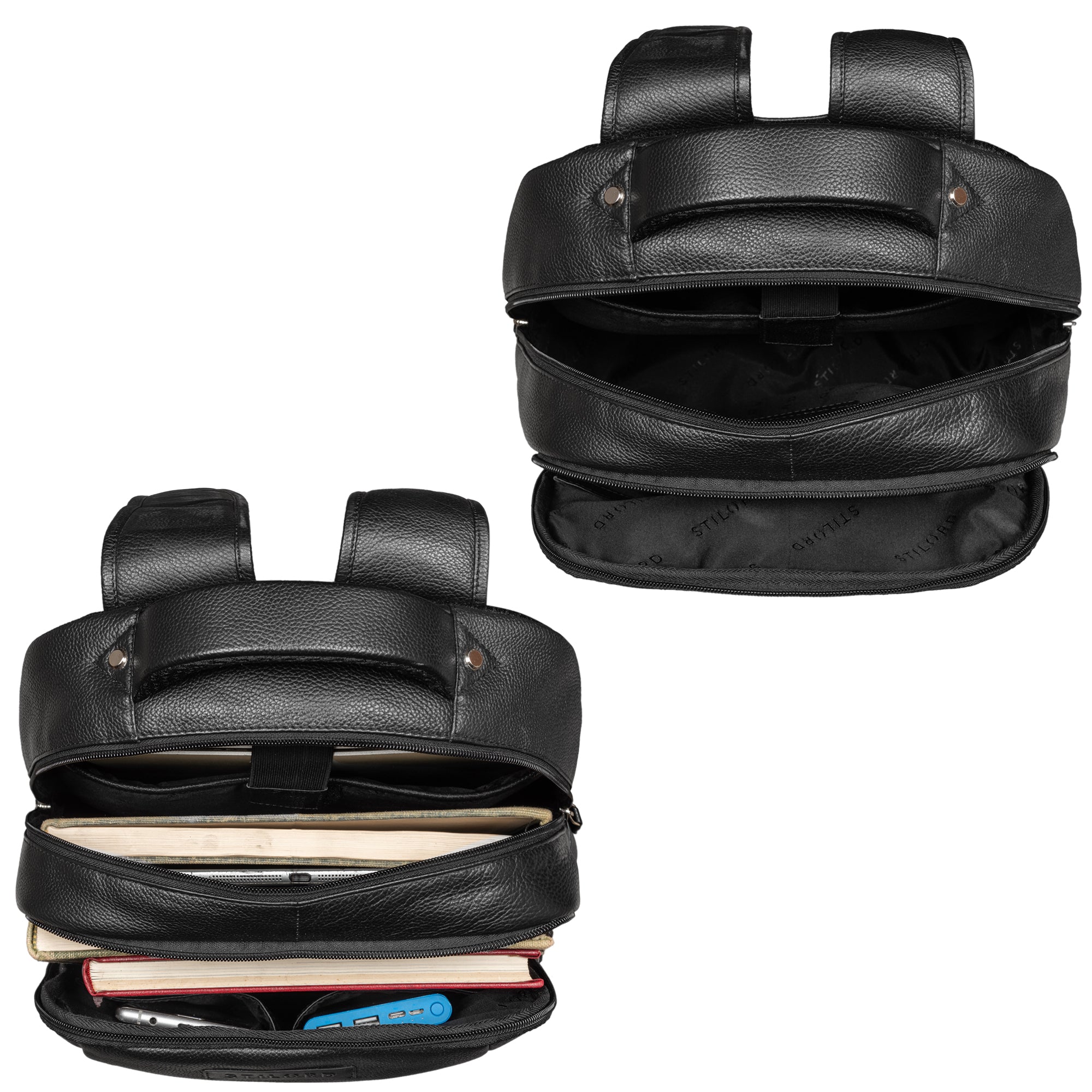 Schwarzer Leder Rucksack
