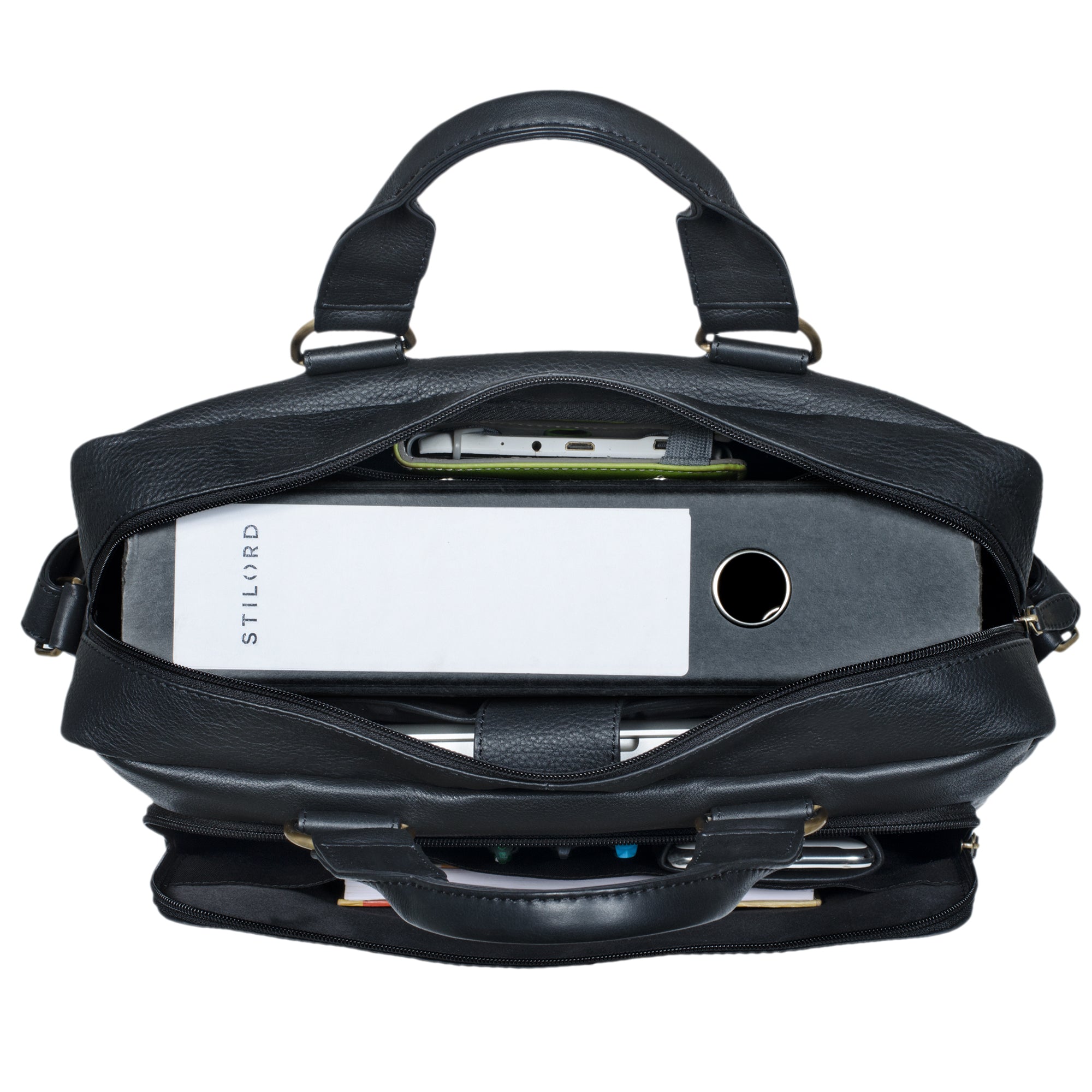 Business Ledertasche klassisch schwarz